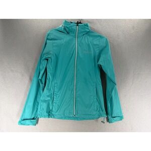 Columbia Switchback II Jacket Womens S Teal Hooded Packable Vented Rain Hiking